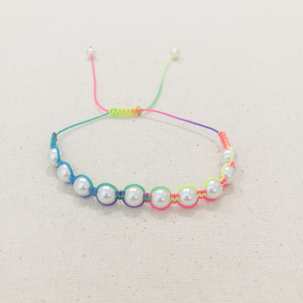 Rainbow Friendship String Bead Bracelet. VSCO